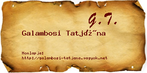 Galambosi Tatjána névjegykártya